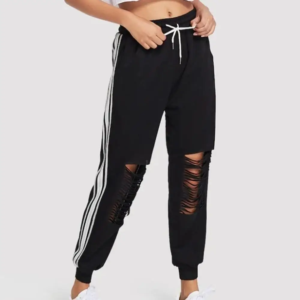 Sweatpants Summer Women's Hollow Out Workout Leggings Fitness Sports Running Yoga Athletic Pants Loose Casual Trouser Streetwear |