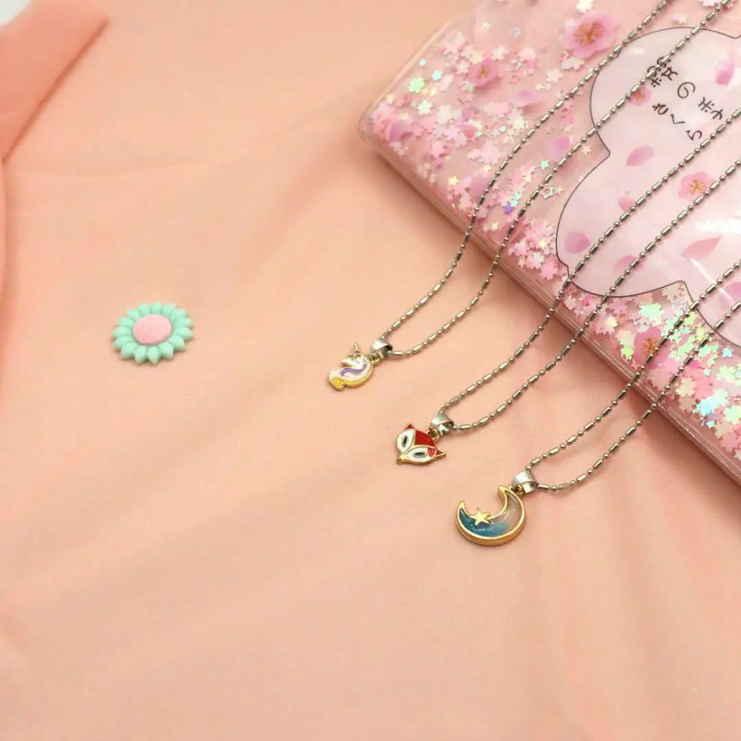 

3pcs Fashion Charming Alloy Drip Oil Pendant Necklace Simple Female's Earring Jewelry Set Length 60cm For Women Birthday Pr D0g8