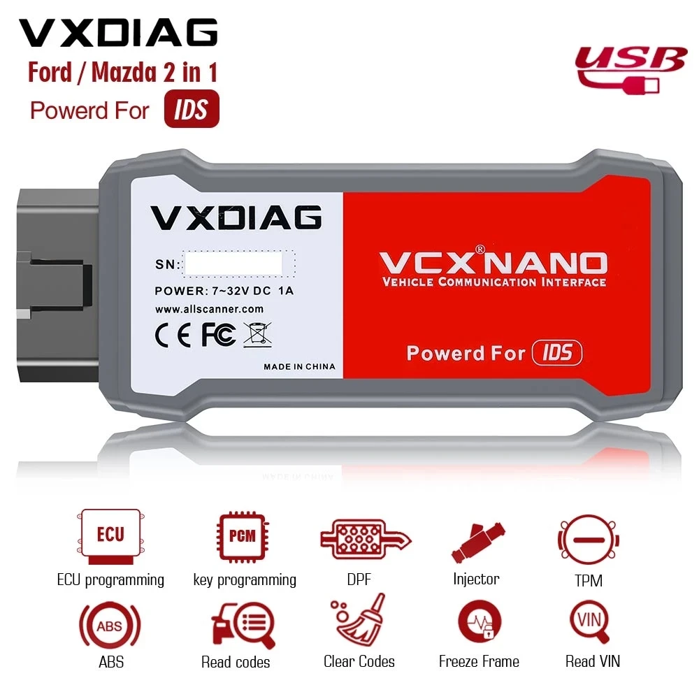 Автомобильный диагностический сканер 2 в 1 VXDIAG VCX NANO для Ford IDS Mazda Поддержка