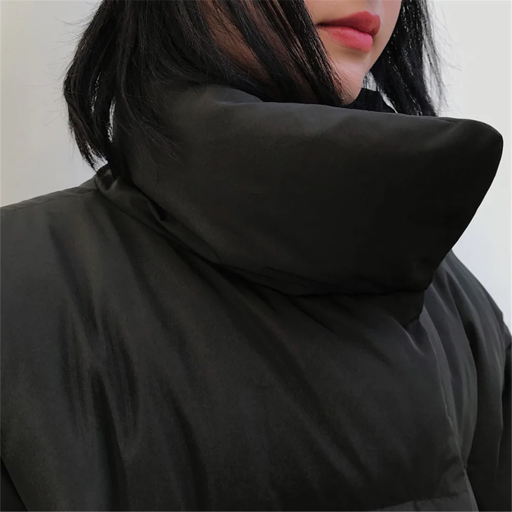 

Cotton Womens Down Jacket Solid Color Loose Korea Style Single Breasted Outerwear Short Jacket Winter Mujer 2020