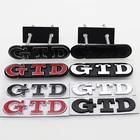 Металлическая Эмблема переднего гриля 3D GTD, 1 шт., логотип автомобиля, боковой значок, креативное украшение, эмблема заднего багажника, стикер, аксессуары для стайлинга