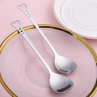 stainless steel spoon portable metal coffee teaspoon creative love heart shaped wedding party gift dinnerware household spoons