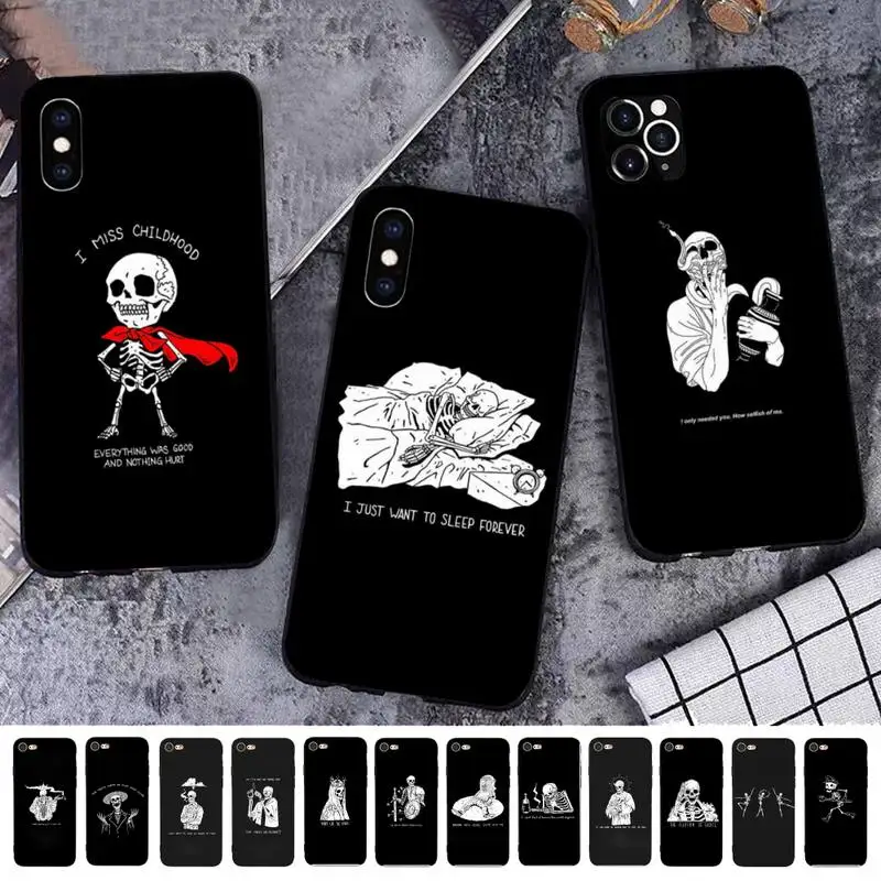 

Babaite Funny Skeleton Man Phone Case for iPhone 11 12 13 mini pro XS MAX 8 7 6 6S Plus X 5S SE 2020 XR case