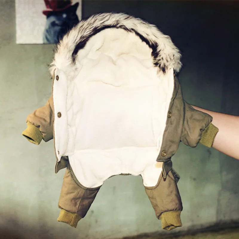 Зимняя Теплая Одежда для собак маленьких чихуахуа хлопковый комбинезон щенков