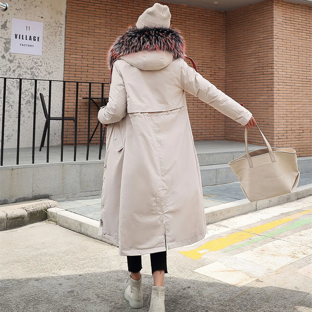 Зимняя женская теплая куртка стиль Мода с капюшоном утолщение хлопок полосатый каждодневный свободный большой размер женские парки# G30