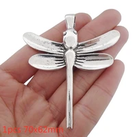 1pcs 70x62mm large dragonfly charms antique silver color pendant findings diy necklace pendant accessories handmade jewelry