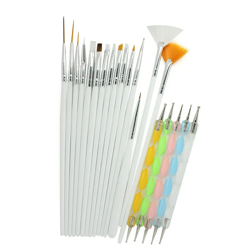 20 шт./лот маникюрный салон дизайнерских комплектов нанесение пунктира щетки для