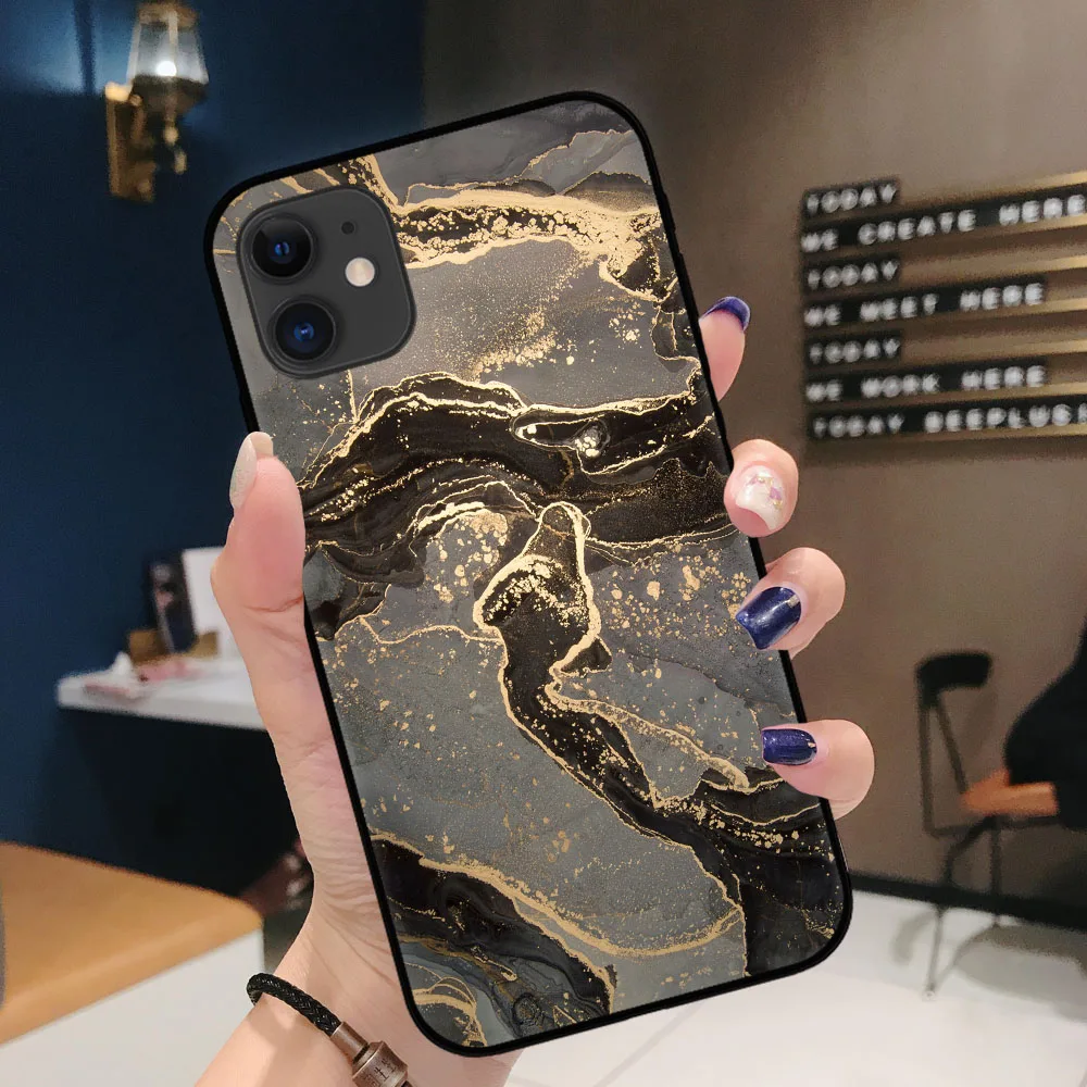 

For iPhone 12 Pro Max Case Gradient Ocean Marble Phone Case For iPhone 12 11 Pro Max XR XS Max 7 8 6 Plus X Soft TPU Cover Coque