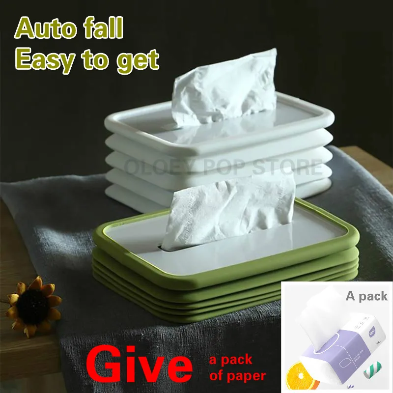 Tissue Box Foldable Silicone Storage Wet Holder Paper Baby Wipes Napkin Towel Dispenser Home Organizer Kitchen Compressible Box
