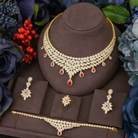 missvikki luxury african big 4pcs jewelry set for women wedding party naija bride necklace bangle ring dubai dress jewelry set