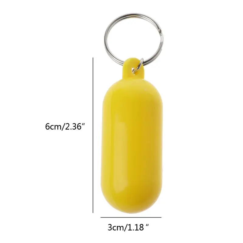 

2019 New Swimming Drifting Beach Yellow Floating Keychain Swimming Marine Sail Key Float Rings Floating Foam Ellipse Key Chain