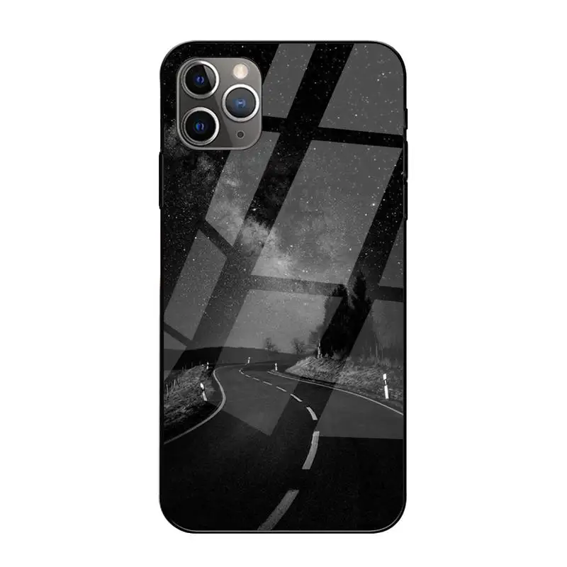 

LJHYDFCNB Starry Night Sky Phone Case Tempered Glass For Iphone 6 6s 7 8 Plus XR X XS 11 12 Pro Max