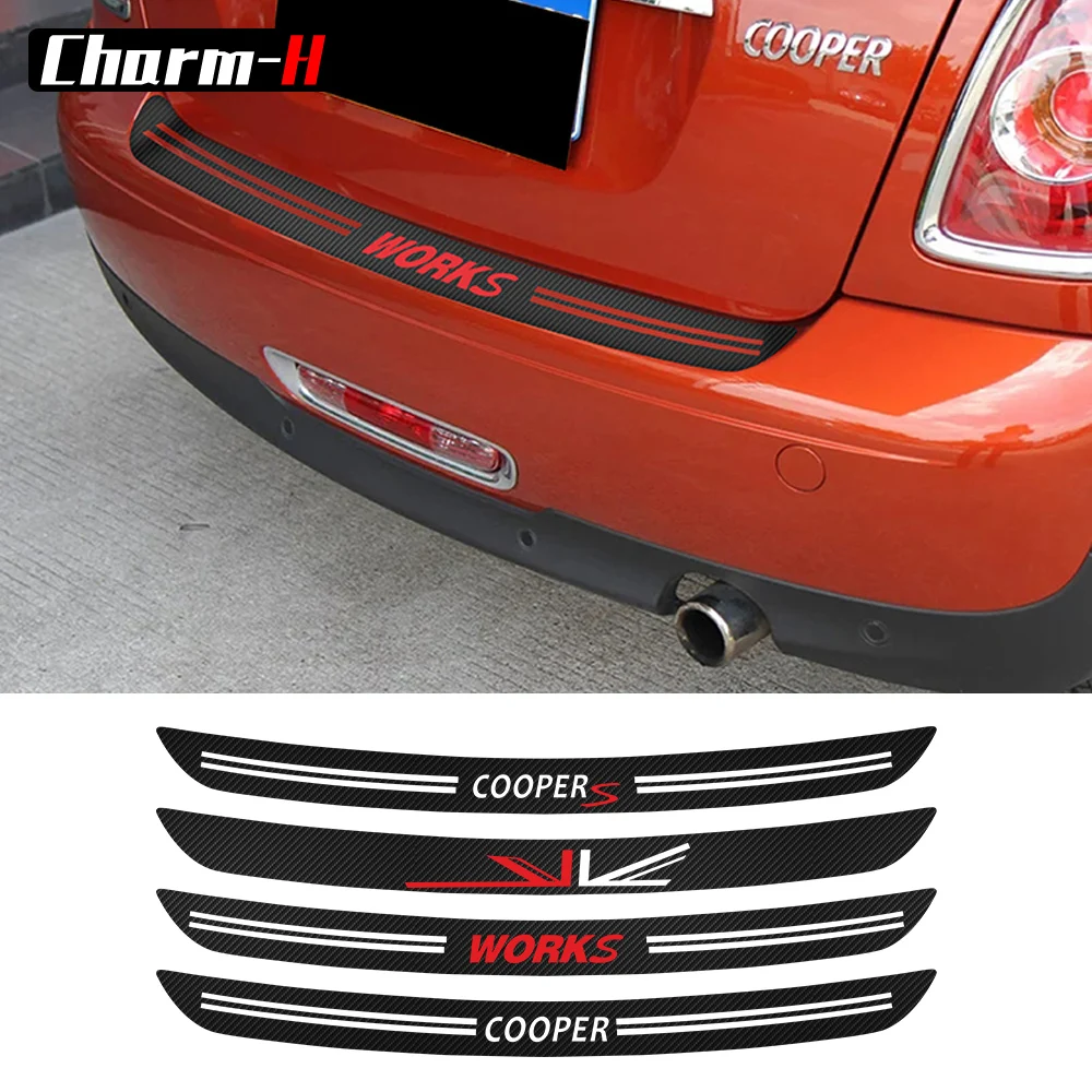 

5D виниловые защитные наклейки на задний бампер автомобиля из углеродного волокна для MINI Cooper S JCW R56 Cabrio R57