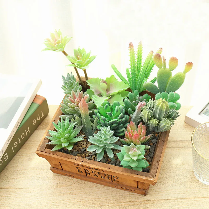 Искусственные растения суккуленты Маленькие Средние Большие зеленые