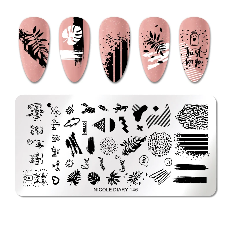 Николь дневник цветочный геометрический дизайн штамповочная пластина из