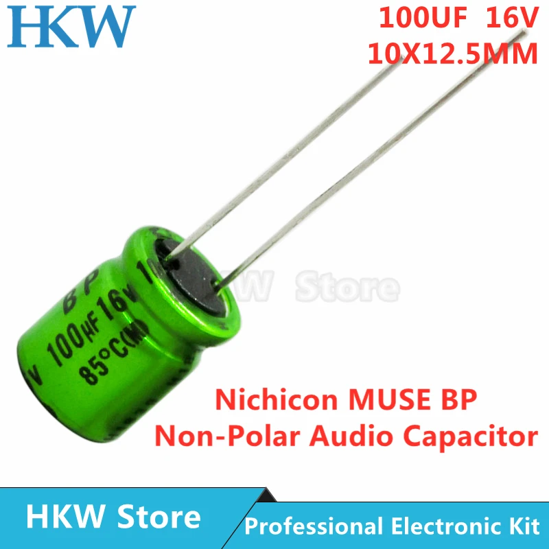 

10pcs/lot 100UF 16V 10X12.5mm Nichicon MUSE BP ES Non Polar Nonpolar Bipolar HiFi Audio Capacitor 16V100UF New and Original