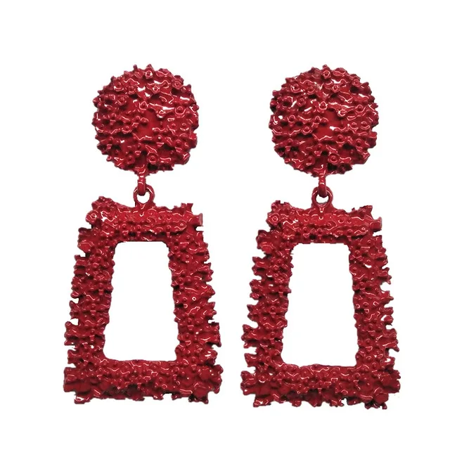 Стильные геометрические металлические креативные большие висячие серьги из