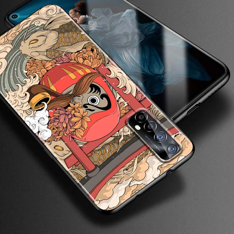 japanese samurai for oppo realme narzo 30 20 8 8i 7 6 5 3 2 pro global 5g soft tpu silicone black phone case cover free global shipping