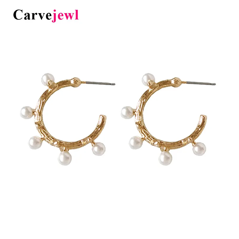 Carvejewl Boho имитация жемчуга круглые серьги в форме колец женские золотые цвета Brincos