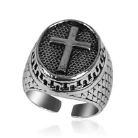 new domineering retro mens thumb ring personality creative cross alloy index finger ring opening adjustable jewelry