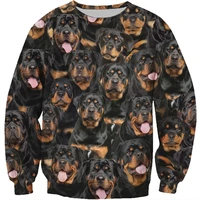 you will have a bunch of rottweilers pets sweatshirt 3d print unisex springautumn fashion dogs long sleeved round neck
