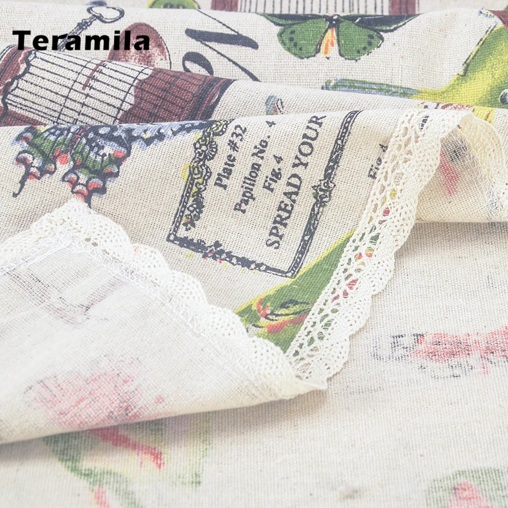Столовая прямоугольная скатерть Teramila плотная льняная чехол с изображением птиц