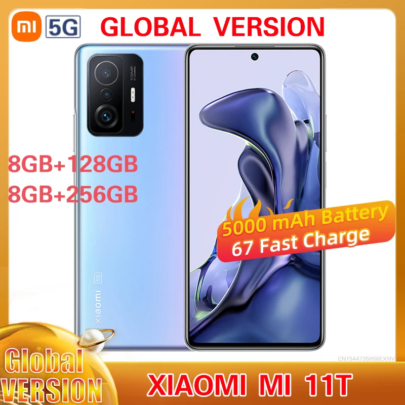 

Global Version Xiaomi 11T Smartphone 128GB/256GB ROM Dimensity 5000mAh Battery Octa Core 67W Fast Charge NFC 108MP Camera