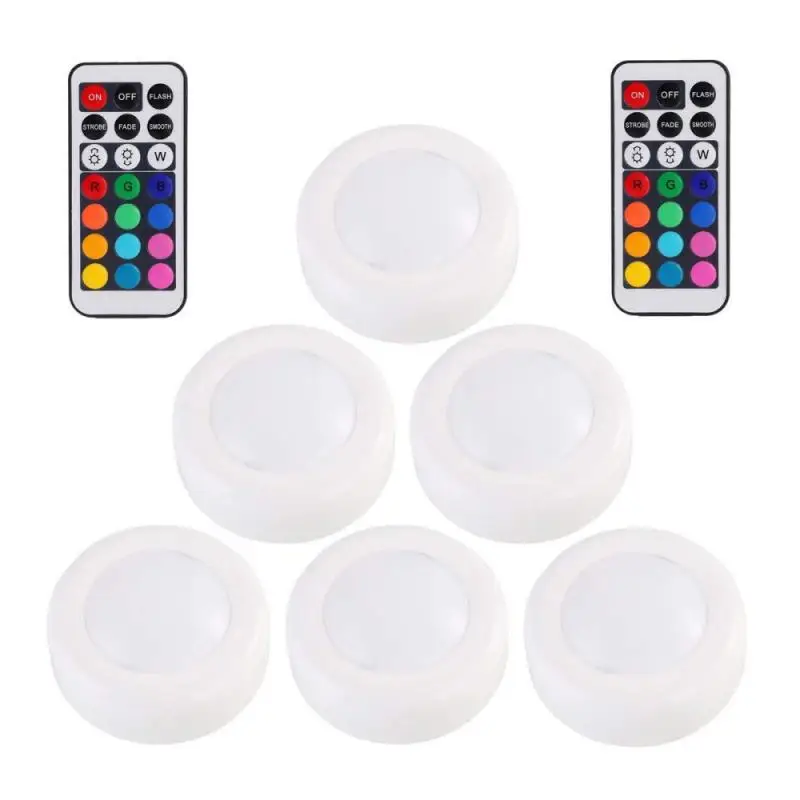 

LED Night Light Wireless Remote Controller 12 Color RGB Battery Touch Sensor Under Cabinet Lights For Kitchen Closet Wall Lamps