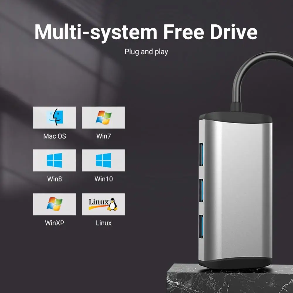 VENTION 4-портовый концентратор USB 3 0 сверхтонкий высокоскоростной usb-разветвитель