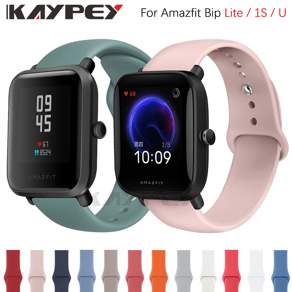 Ремешок силиконовый для смарт часов Xiaomi Huami Amazfit Bip Lite/1S/U браслет на запястье GTS 2 2e