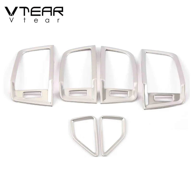 

Vtear для Шкода Карок Skoda Karoq внутренние хромированные передние молдинги для вентиляционных отверстий кондиционера крышка отделка рамка аксессуары автостайлинг авто