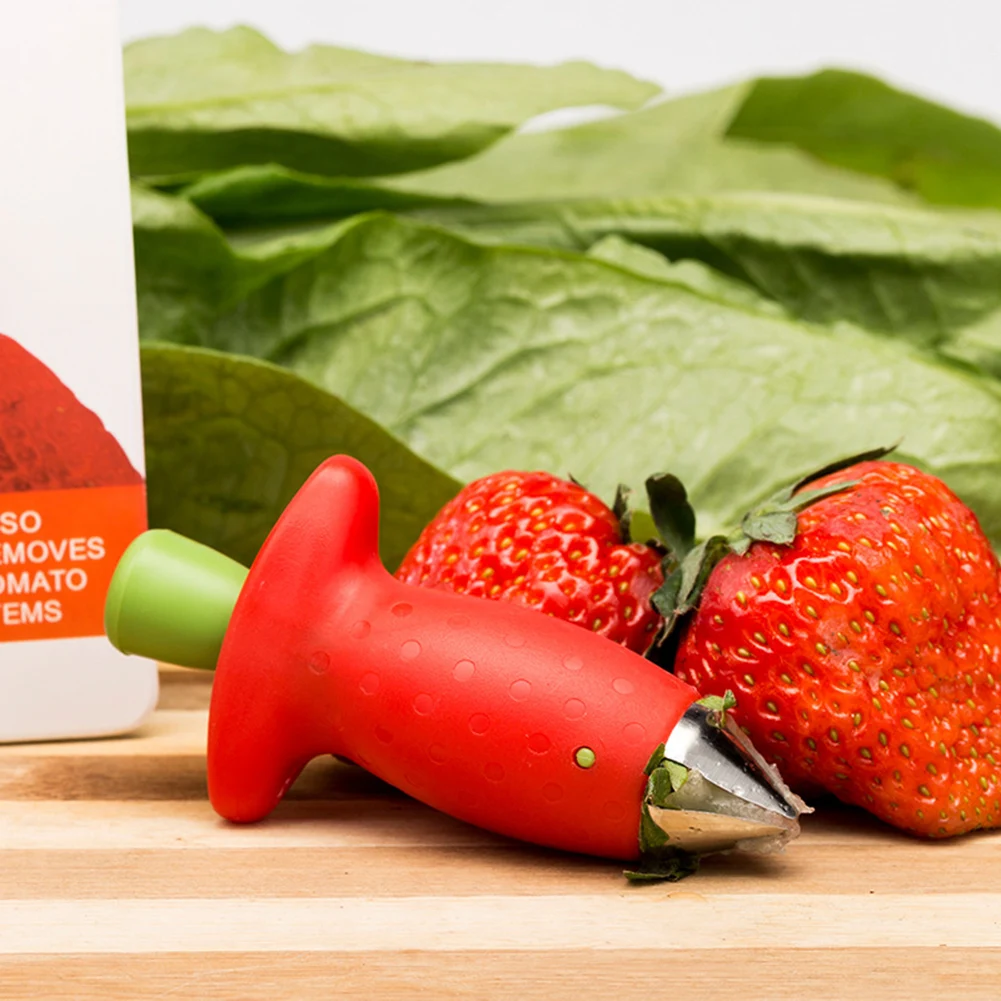 

Strawberry pitting device metal plastic fruit removing handle device tomato pitting device Strawberry shelling machine Gadget