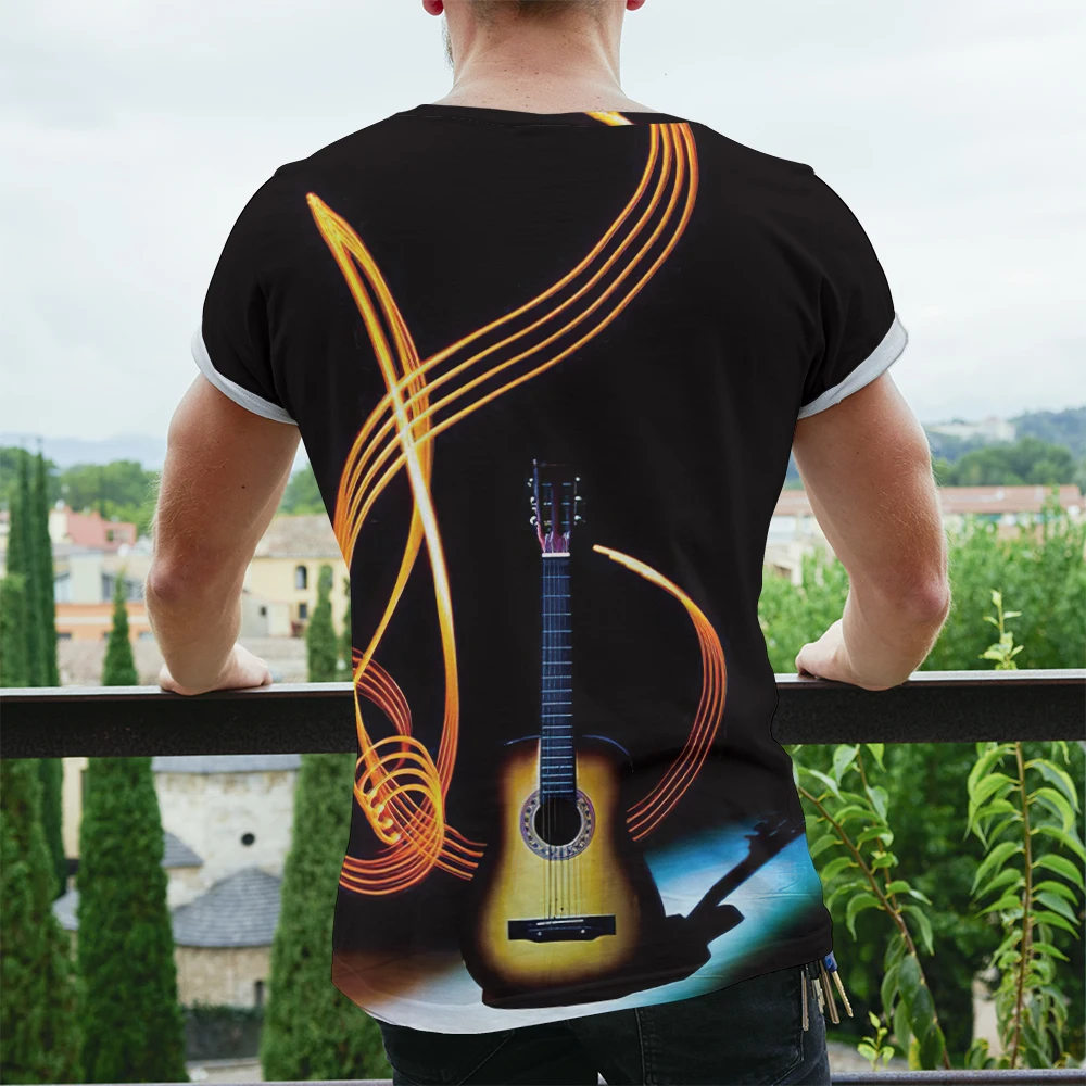 

2021 summer music and art instruments 3D printed fashion t-shirt unisex hip-hop style t-shirt street casual summer