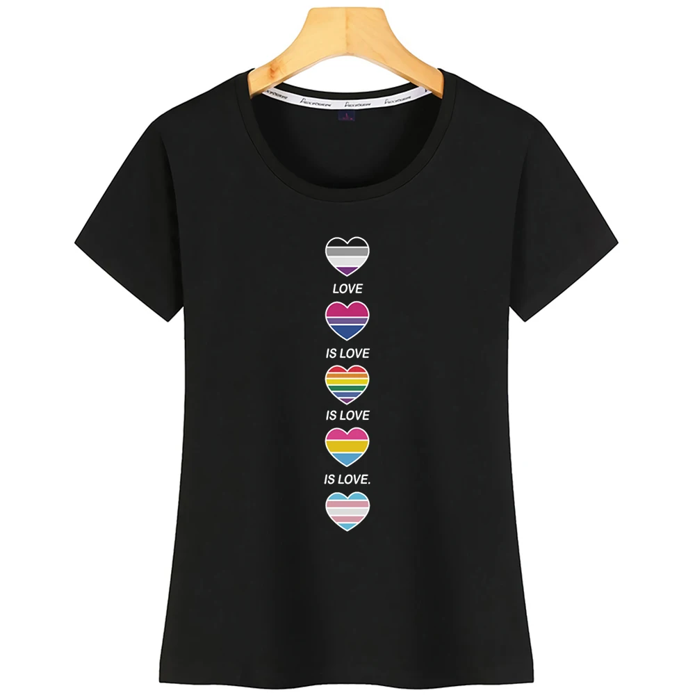 Топы футболка для женщин Lgbt Love Is Lgbtq Pride For мужчин в стиле хип хоп винтажная