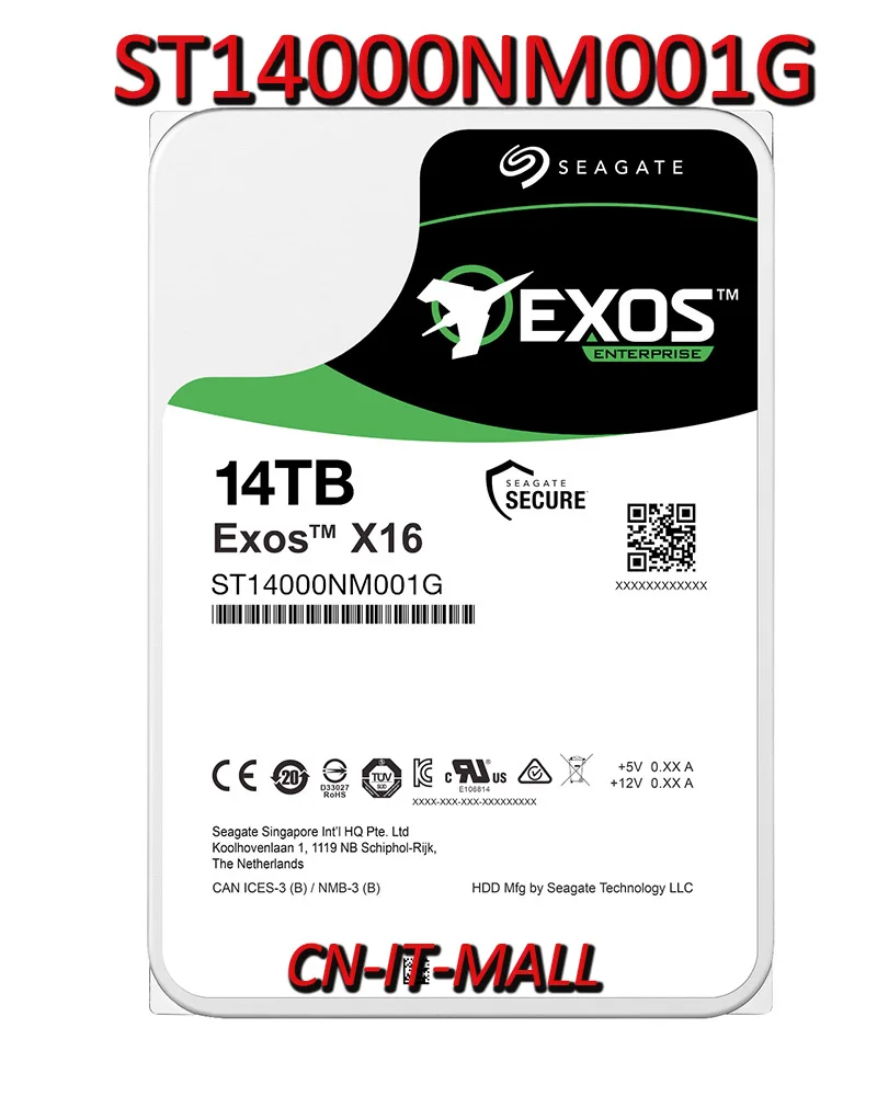 

Жесткие диски Seagate Exos X16 ST14000NM001G ST14000NM0018 14 ТБ 7200 RPM 256MB Cache SATA 6,0 ГБ/сек. 3,5"