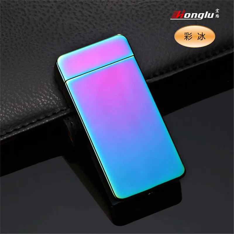 Новая Металлическая двойная дуговая usb зарядка Зажигалка импульсная ветрозащитная электрическая сигарета зажигалка для сигар беспламенная перезаряжаемая Зажигалка плазменная - Цвет: 1