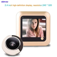 zsfutu 2 4 lcd color screen digital video door bell 145 degree peephole viewer eye doorbell outdoor anti theft home security