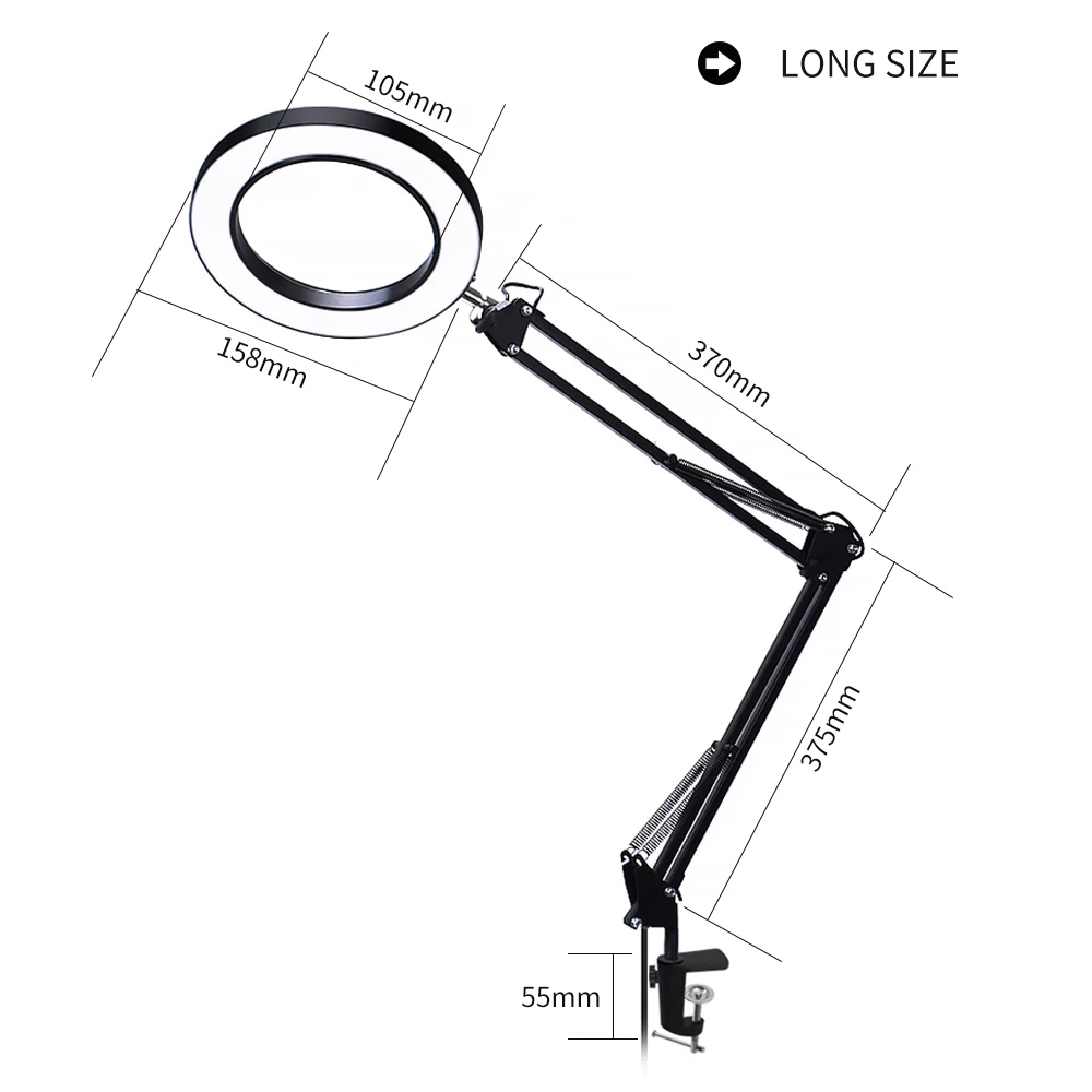 Лупа с подсветкой USB 5X 3 цвета настольная лампа увеличительное стекло инструменты
