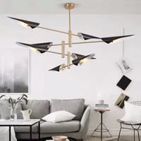 northern europe post modern simple creative living room dining room lamp iron base painting art chandelier