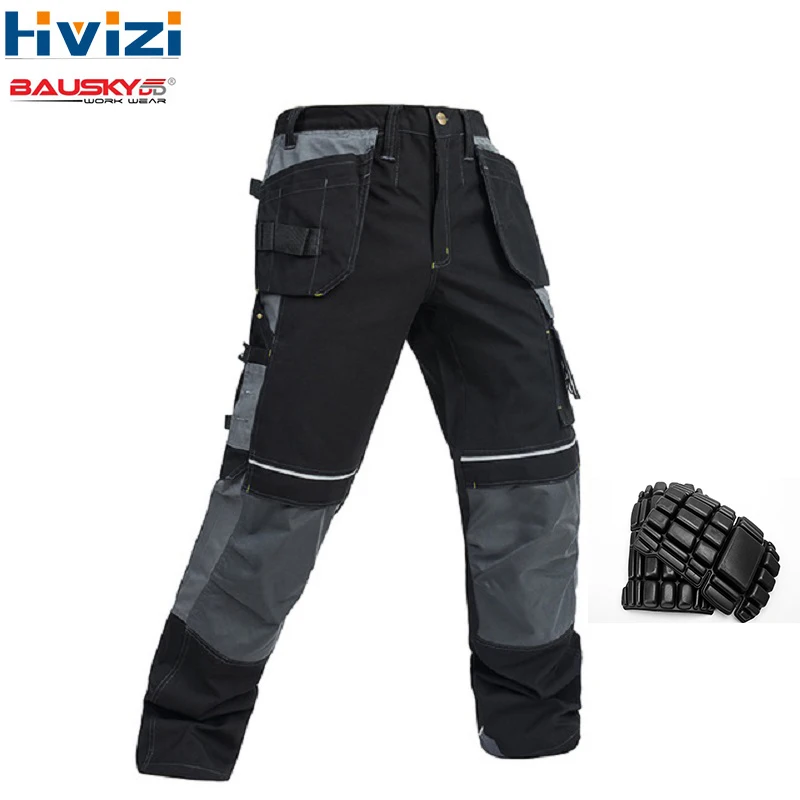 

Рабочие брюки для мужчин, авторемонт, страхование труда, Заводская сварка, рабочие брюки, хлопковая одежда, брюки с наколенником B125