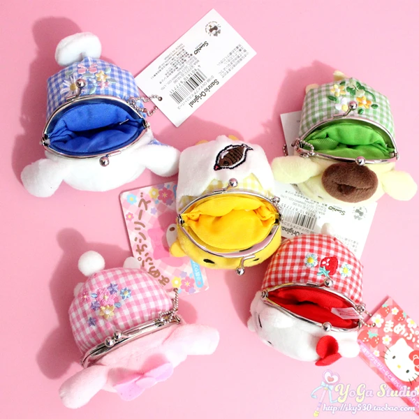 Sanrio, Hello Kitty My Melody Cinnamoroll Марка pom-Pom Purin мультфильм плюшевые сумки для монет милый кошелек Kawaii ключ сумка для девочек Подарки