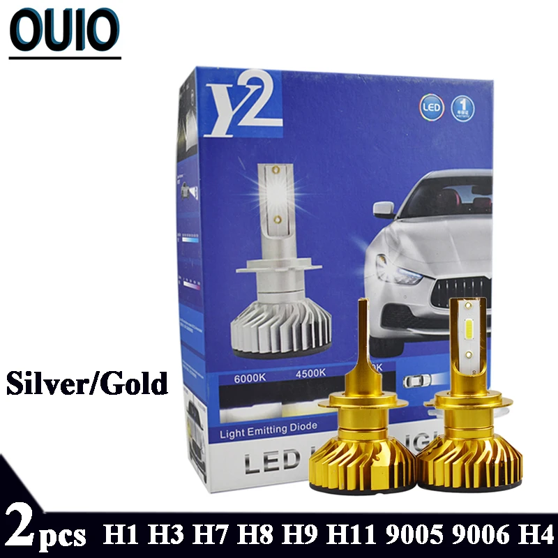 2PCS F2 Car Light Led Headlight Bulbs H1 H3 H4 H7 H8 H9 H11 H13 9005 9006 Silver Gold 8000LM 6000K 80W Fog Lights Auto Head Lamp |