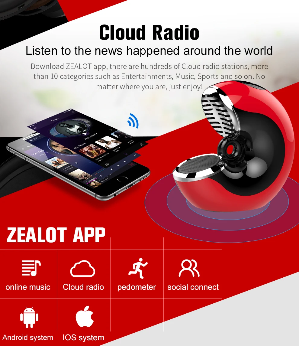 ZEALOT S33 беспроводной мини-динамик s 3D стерео портативный Улитка Bluetooth динамик сабвуфер Встроенный микрофон Поддержка TF карты