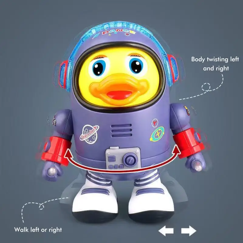 Juguete educativo de pato espacial para ni&ntilde;os, Juguete Musical el&eacute;ctrico, con luces y sonidos-4