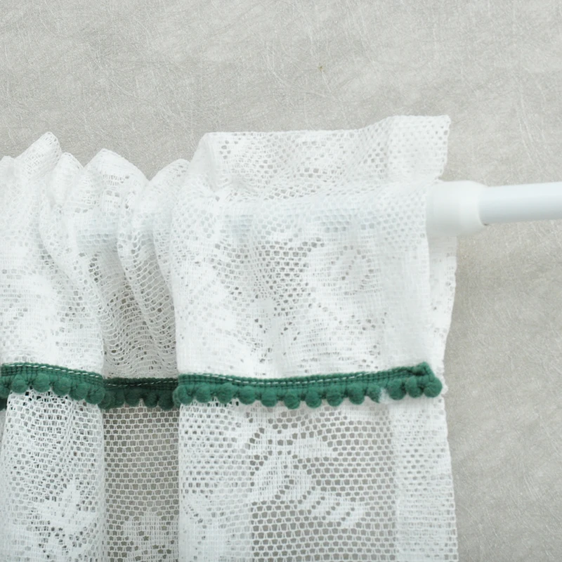 Короткие тюлевые занавески для кухни готовые белые плавающие из чистой пряжи