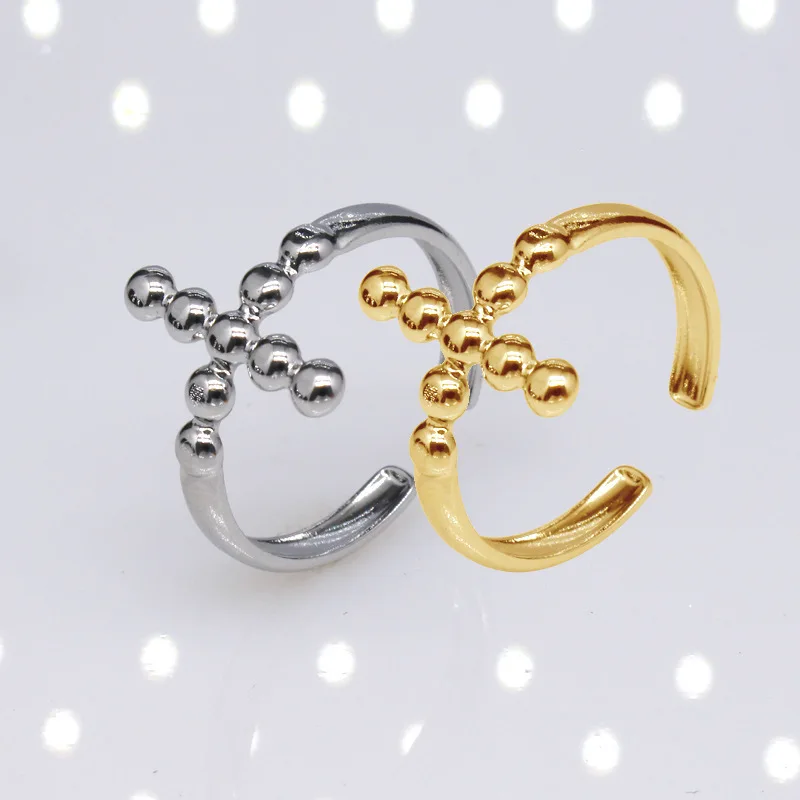 

Simple cross adjustable titanium steel ring men's and women's ring