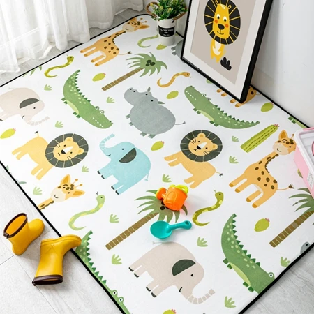 Carpet1 Милые Мультяшные животные ковры и маленькие коврики для гостиной мягкие детские комнаты Декор Площадь Ковры для спальни детская игровая палатка нескользящий коврик - Цвет: Carpet1