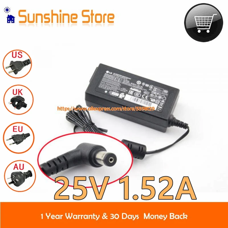Genuíno para lg Fonte de Alimentação Nb3540 Soundbar Carregador 25v 1.52a Portátil Adaptador Da-38a25 Dyf-2430 Da38a25 Eay64290801 Nb3730a