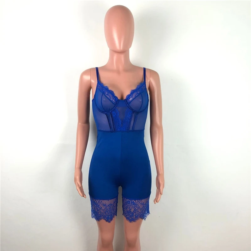 Праздничный элегантный комбинезон для женщин купальник сетчатый кружевной