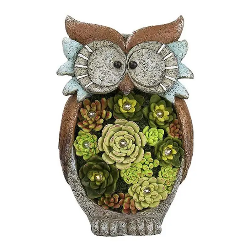 

Garden Owl Resin Statue Light Suitable For Lawn And Home Decor Can Light Up The Backyard Lawn Pond With Solar LED Lights